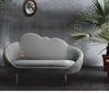 Carpanalli 2 Seater Sofa Velvet Febric Upholstered Cloud Shape Design with Metal Leg's Modern Sofa for Living Room/Guest Room (Grey)