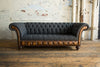 A to Z Furniture Classic 3 Seater Luxury Chesterfield Sofa in Velvet for Home Living Room & Office Colour (Dark Grey)